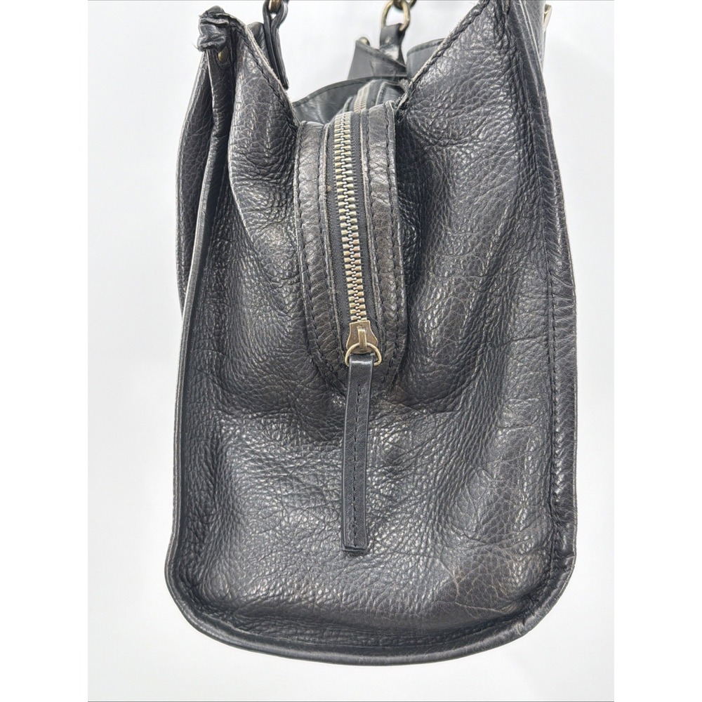 American Leather Company Lenox Triple Entry‎ Black Leather Satchel Handbag - Picture 10 of 16